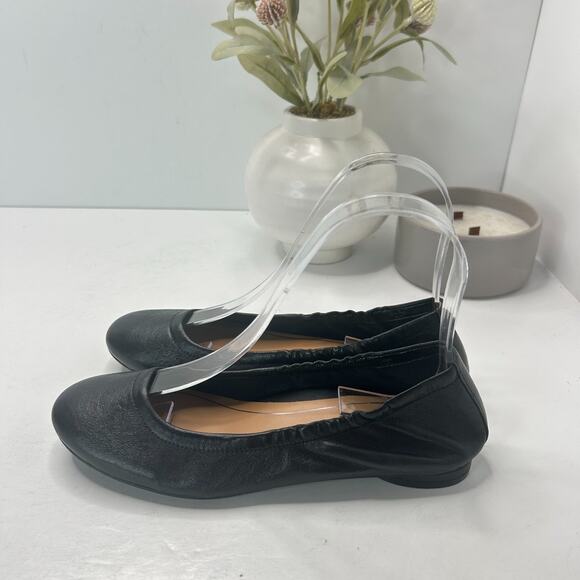 Vionic Alexa Crn Npa Leather Ballet Flats Slip On Shoes Black Women's 5 NWOB - Picture 1 of 9